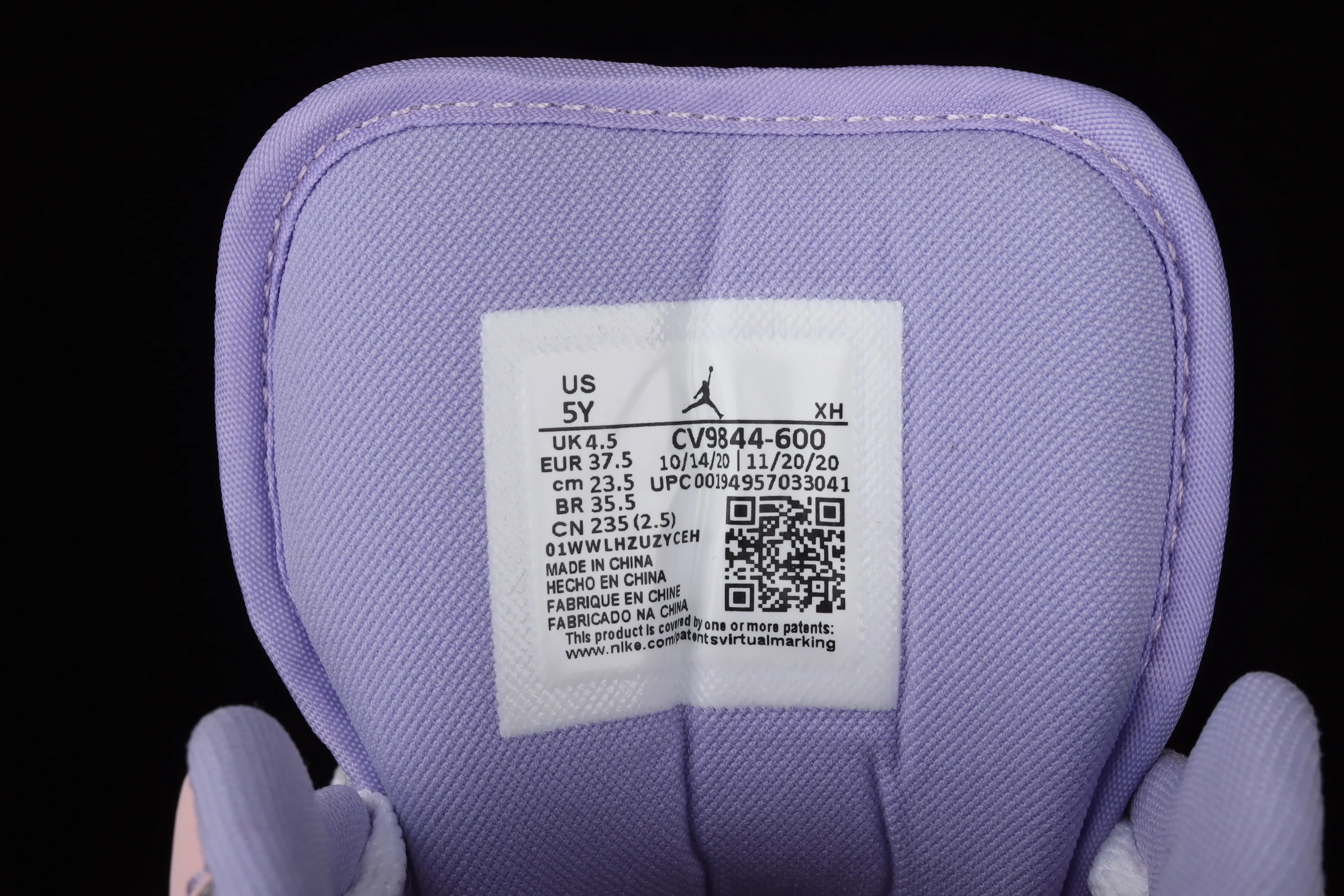 All categories Air Jordan Jordan series basketball shoes Air Jordan 1 Low G version pure original Air Jordan 1 Low AJ1 Joe 1 white purple pink low-top cultural leisure sports sneakers CV9844-600